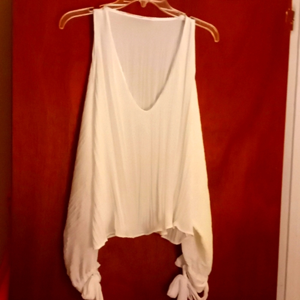 Zara Cold Shoulder Blouse Size L - Picture 1 of 5